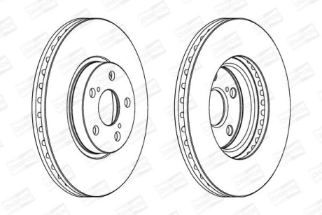 Диск тормозной передний (кратно 2) Toyota Avensis (II) - (4351205040) CHAMPION 562453CH