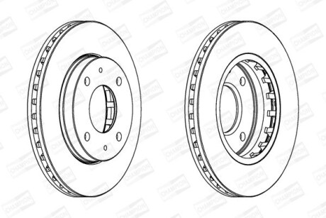 Диск тормозной передний (кратно 2) Hyundai Elantra III (Xd) (00-06), Elantra III Saloon (Xd) (00-06) - CHAMPION 562459CH