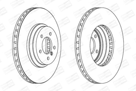 Диск гальмівний передній Bmw 3 (E90) (04-12), 3 Convertible (E93) (06-13) (562519CH-1) - (34116855000, 34116770729) CHAMPION 562519CH1