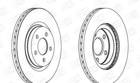 Chrysler диск тормозной передн.pt cruiser 00- - (k04509994AA, K04509994AB, 04509994) CHAMPION 562524CH