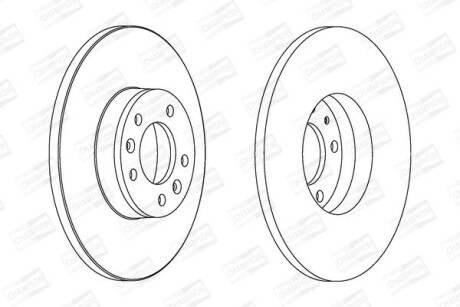 Диск тормозной задний (кратно 2) Citroen Jumpy (07-16)/Fiat Scudo (07-16)/Peugeot Expert (07-) - CHAMPION 562525CH