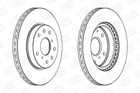 Диск тормозной передний (кратно 2) Fiat Sedici (06-14)/Suzuki SX4 (06-), Vitara (LY) (15-) - (5531179J02000, 5531179J01, 71742850) CHAMPION 562534CH