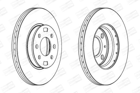 Диск тормозной передний (кратно 2) Hyundai Accent III Saloon (MC) (05-12), Accent IV (RB) (10-) - CHAMPION 562554CH