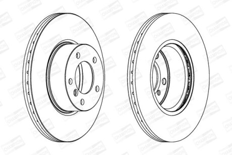 Диск тормозной передний (кратно 2) Bmw 3 (E90) (04-12), 3 (F30, F80) (11-18), 3 Touring (E91) (04-12) - CHAMPION 562618CH