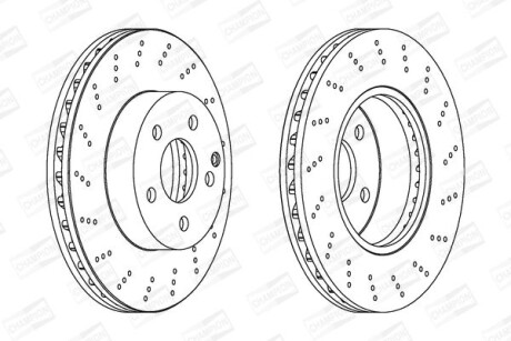 Диск гальмівний - ((204421361290, 2044210912, 2044212812, A2044210912, A2044213612)) CHAMPION 562619CH