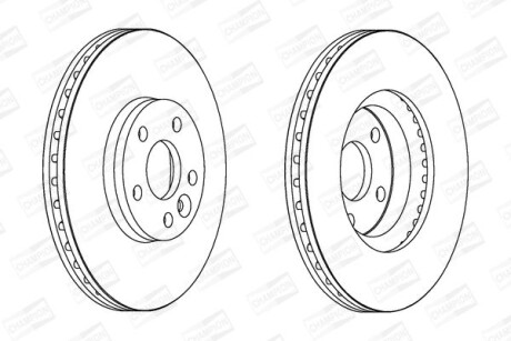 Диск тормозной передний (кратно 2) Ford Galaxy II (Wa6) (06-15), S-Max (Wa6) (06-14) - CHAMPION 562628CH