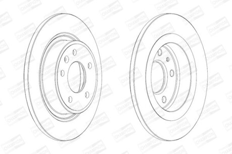 Диск тормозной задний (кратно 2) Chevrolet Cruze (J300) (09-) / Opel Astra J (P10) (09-15) - (013502137, 013502138, 013504280) CHAMPION 562640CH