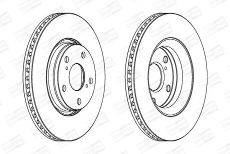 Диск тормозной передний (кратно 2) Toyota Auris (_E15_) (06-12), Avensis (_T27_) (09-18) - CHAMPION 562649CH