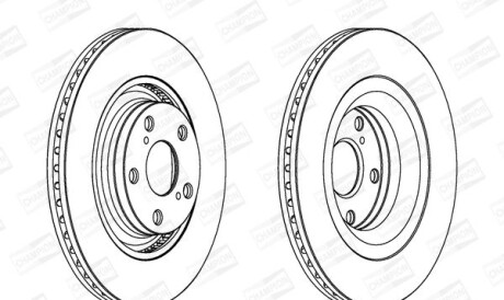 Toyota диск тормозной передн.avensis 2.0d-4d/2.2d-4d 08- - (4351205090) CHAMPION 562726CH