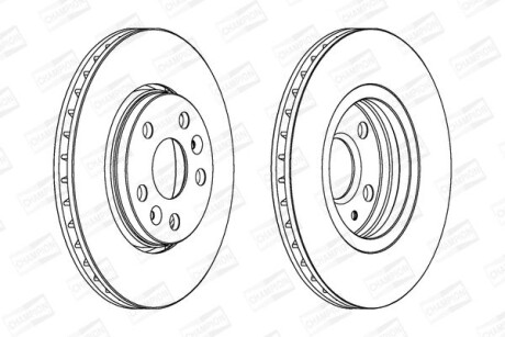 Диск тормозной передний (кратно 2) Renault Kangoo (08-), MB Citan - (7701209839, 8201464604) CHAMPION 562730CH