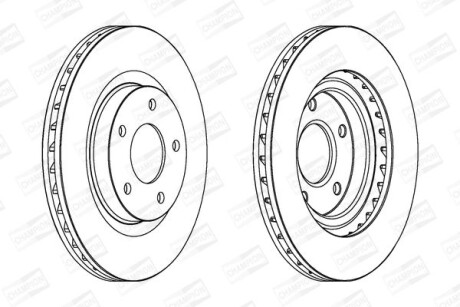 Диск тормозной передний (кратно 2) Jeep Compass (06-), Patriot (07-17)/ Mitsubishi ASX (09-) - (15105514AA, 5105514AA) CHAMPION 562790CH