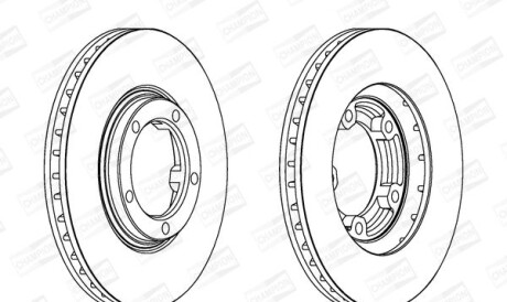 Гальмівний диск передній Hyundai H-1, H100, H200, Porter - CHAMPION 562800CH