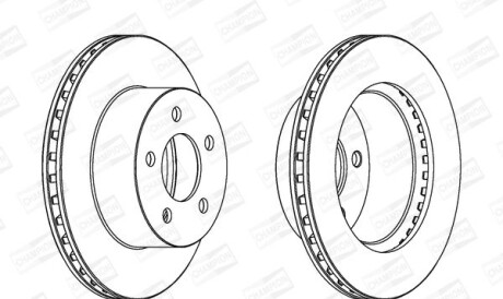 Jeep диск тормозной передний cherokee,grand cherokee,wrangler 84-07 - (52008440, 52008440AB, 05015965AA) CHAMPION 562802CH