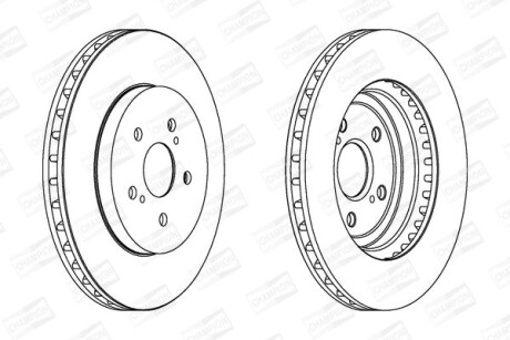 Диск гальмівний - ((435120E010, 435120E020, 4351248080, 4351248081, 4351248090)) CHAMPION 562824CH