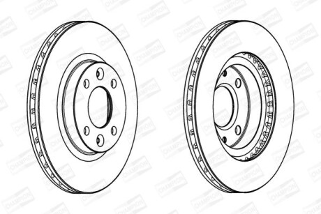 Диск тормозной передний (кратно 2) Renault Logan II (12-), Sandero II (12-), Clio IV (Bh_) (12-) - CHAMPION 562960CH