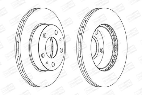 Диск тормозной передний (кратно 2) Citroen Jumper Van (230L) (94-02) / Fiat Ducato (250_) (06-) - (51728378, 4249H9, 4249G5) CHAMPION 563021CH