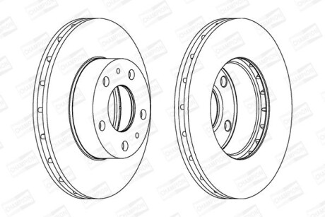 Диск тормозной передний (кратно 2) Fiat Ducato - (4246L3, 4246L4, 1300501080) CHAMPION 563026CH