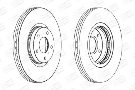 Диск тормозной передний (кратно 2) Nissan Murano (563032CH-1) - CHAMPION 563032CH1