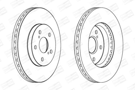 Диск тормозной передний (кратно 2) Toyota Camry - CHAMPION 563047CH