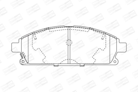 Колодки гальмівні дискові передні NISSAN CIMA (WY33) 96-01, PATHFINDER II (R50) 95-05 - (410601W385, 410601W386, 410601W387) CHAMPION 572466CH (фото 1)