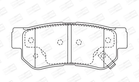 HYUNDAI Тормозн.колодки задн.Grandeur,Sonata,Santa Fe,Tucson,Kia,SsangYong - (5830217A00, 583021CA00, 583021CA10) CHAMPION 572557CH (фото 1)