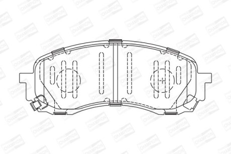 Колодки тормозные дисковые передние SUBARU IMPREZA Estate (GG) 00-08, IMPREZA Hatchback (GR, GH, G3) 07-14 - (26296AE190, 26296AE200, 26296FG000) CHAMPION 572571CH (фото 1)