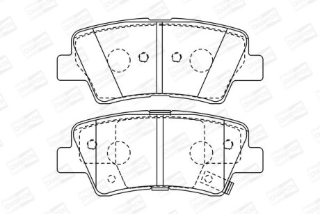 Колодки тормозные дисковые задние HYUNDAI ACCENT IV (RB) 10-, ACCENT IV Saloon (RB) 10- - CHAMPION 572629CH