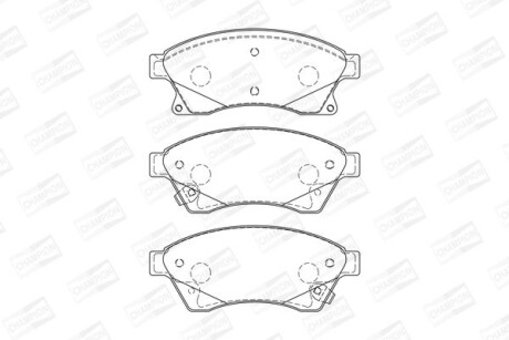 Колодки тормозные дисковые передние CHEVROLET AVEO Saloon (T300) 11-, CRUZE (J300) 09-|OPEL ASTRA J (P10) 09-15 - CHAMPION 573332CH