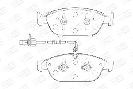 Колодки тормозные дисковые передние AUDI A6 (4G2, C7, 4GC) - CHAMPION 573381CH