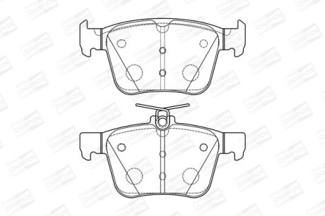 Колодки тормозные дисковые задние AUDI A3, Golf VII (12-) - (3Q0698451, 3Q0698451B, 3Q0698451D) CHAMPION 573415CH (фото 1)