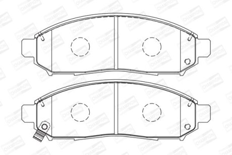 Колодки тормозные дисковые передние NISSAN LEAF (ZE0) 10-, NP300 NAVARA (D40) 04- - CHAMPION 573431CH