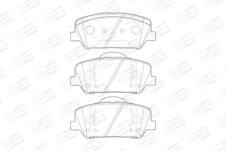 Колодки тормозные дисковые передние Kia Optima (10-), Ceed (15-)/Hyundai i30 (11-) - (581012TA21) CHAMPION 573447CH