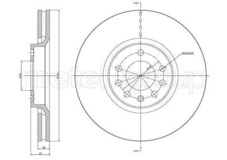 Гальмівний диск пер. Vectra/Signum/Vectra 02-15 - (93175606, 093175606, 569005) CIFAM 800-1353C