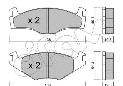 Комплект тормозных колодок, дисковый тормоз - CIFAM 822-045-1