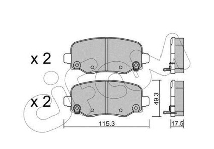 Комплект тормозных колодок - CIFAM 822-1002-0