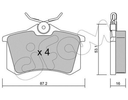 Гальмівні колодки зад. Caddy/Golf/Octavia (TRW) - CIFAM 822-100-2