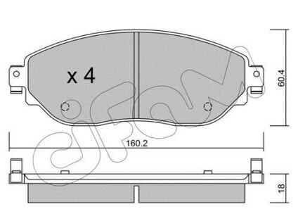 Комплект тормозных колодок - CIFAM 822-1003-0