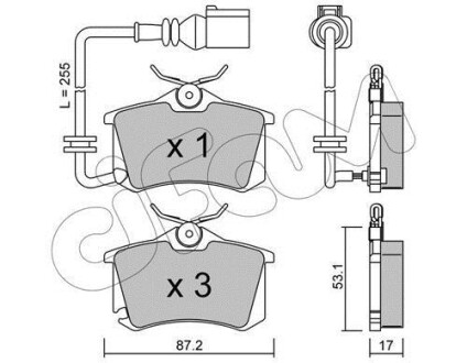 Гальмівні колодки зад. Caddy III/IV/Passat/Audi A4/A6 (Lucas) - CIFAM 822-100-4