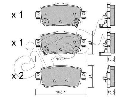 Гальмівні колодки зад. Nissan X-Trail/Qashqai II 13- (TRW) - CIFAM 822-1011-0