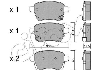 Комплект тормозных колодок - (77367914, 77366595) CIFAM 822-1012-0