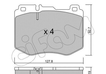 Комплект тормозных колодок - (0004204900) CIFAM 822-1019-0