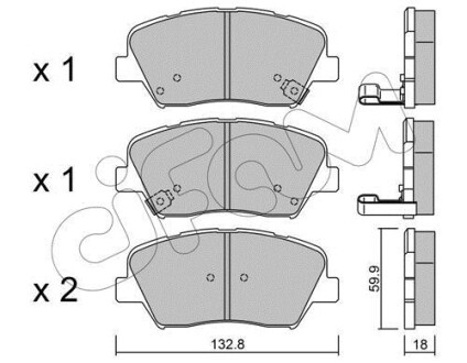 Гальмівні колодки пер. Hyundai Genesis/KIA Carens 1.7-3.0 10- - (58101A4A11, 581011UA00, 581011UA10) CIFAM 822-1026-0 (фото 1)