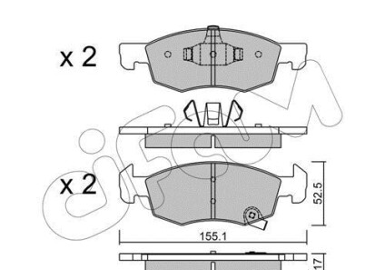 Комплект тормозных колодок - (95517028, 095517028) CIFAM 822-1034-0