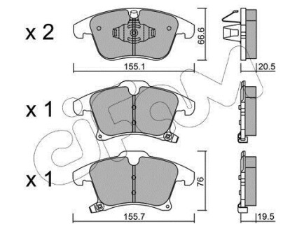 Гальмівні колодки пер. Ford Galaxy/Mondeo V 1.0-2.5 12- - CIFAM 822-1039-0