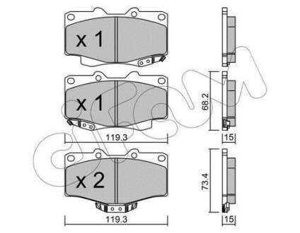 Гальмівні колодки пер. Land Cruiser/Hilux/4 Runner/Taro 89- - CIFAM 822-129-0