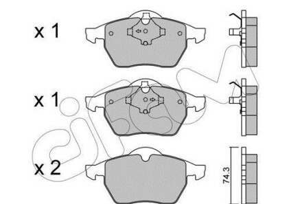 Комплект тормозных колодок, дисковый тормоз - CIFAM 822-181-1