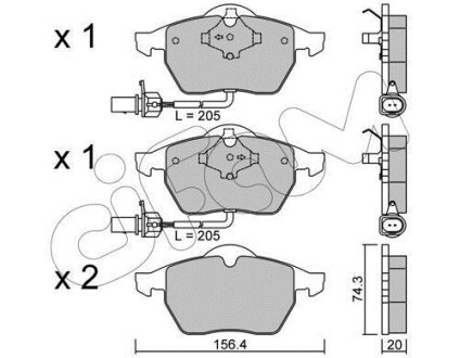 Гальмівні колодки пер. Passat B5/Audi A4/A6 00-05 - CIFAM 822-181-3