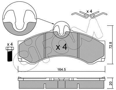 Комплект тормозных колодок, дисковый тормоз - (0044202420, 0044201520) CIFAM 822-262-1