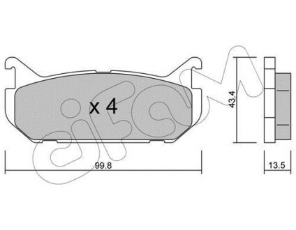 Гальмівні колодки зад. Mazda 626 91-02 (akebono) - (gaye2649za, g5y62643zc, gaye2643za) CIFAM 822-303-0