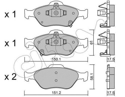 Гальмівні колодки пер. Toyota Yaris 05- (ATE) - CIFAM 822-316-1